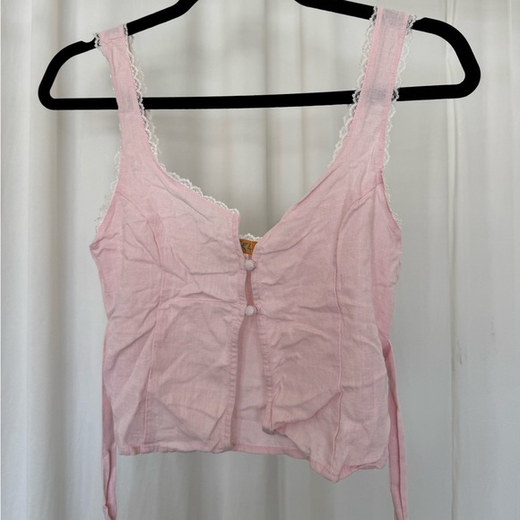 VRG GRL Love Language Button front top blush - Picture 4 of 7